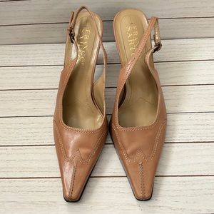Franco Sarto pointy toe heels. Leather women’s size 9.